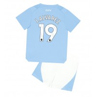 Manchester City Julian Alvarez #19 Hemmadräkt Barn 2023-24 Kortärmad (+ Korta byxor)